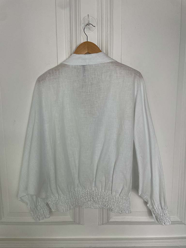 Shirred Waist Shirt - White