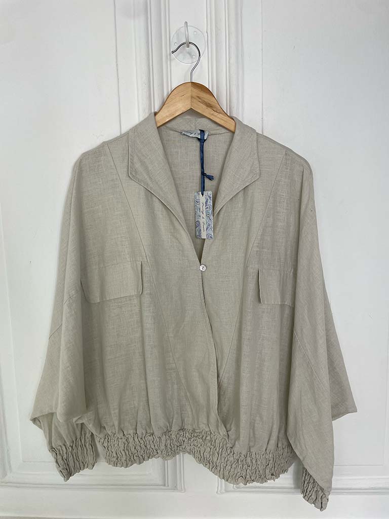 Shirred Waist Shirt - Stone