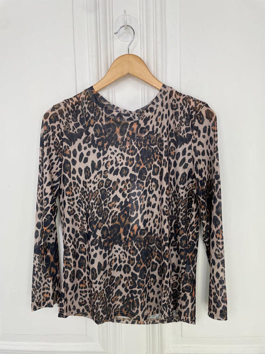 Leopard Mesh Layering Top - Natural