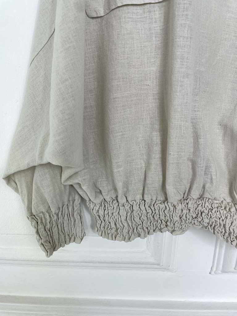 Shirred Waist Shirt - Stone