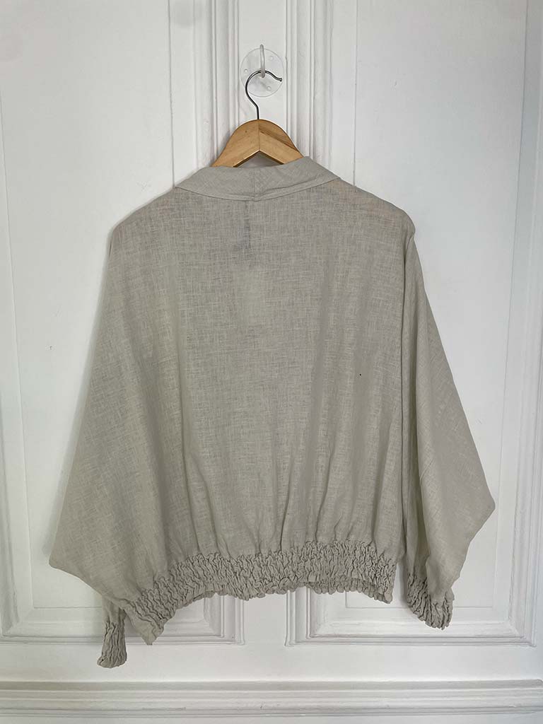 Shirred Waist Shirt - Stone