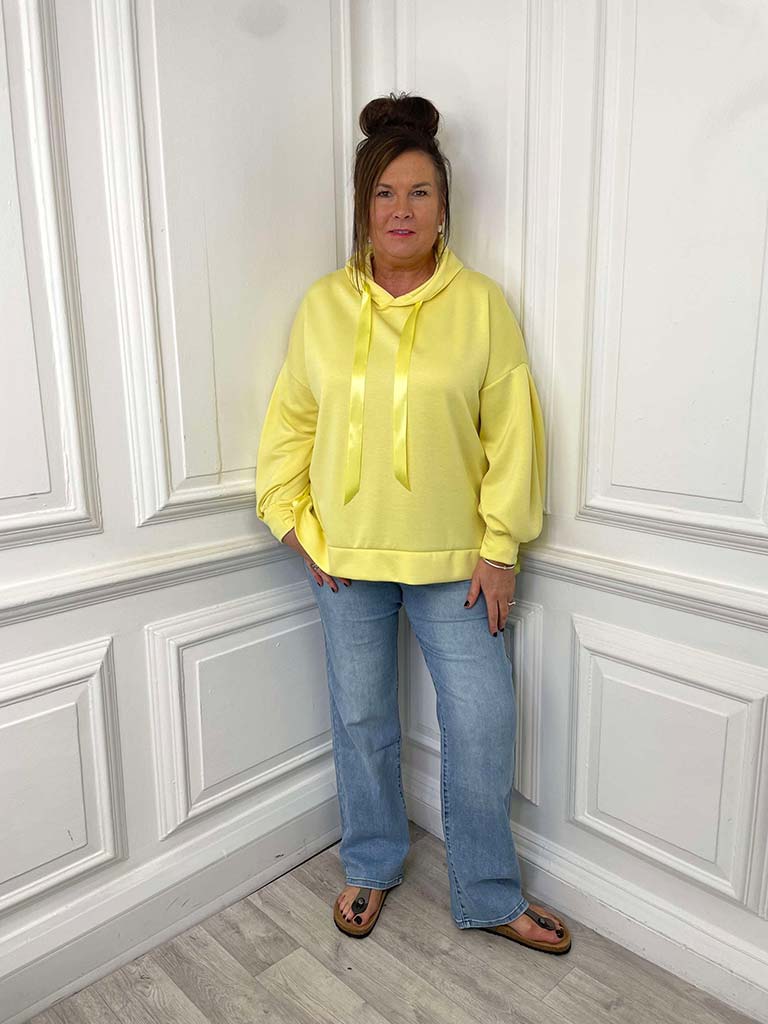 Super Soft Ribbon Hoodie - Lemon