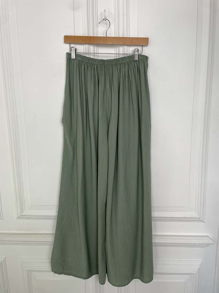 Wide Leg Palazzos - Khaki