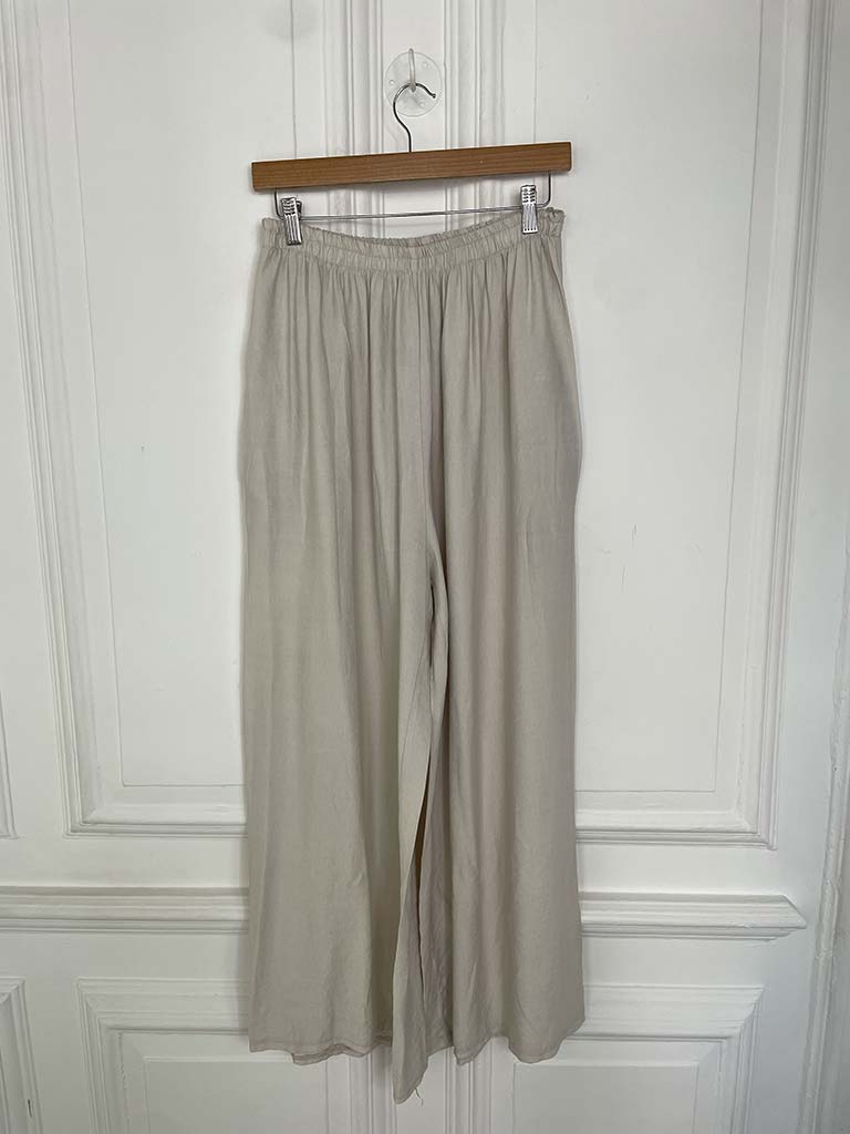 Wide Leg Palazzos - Stone
