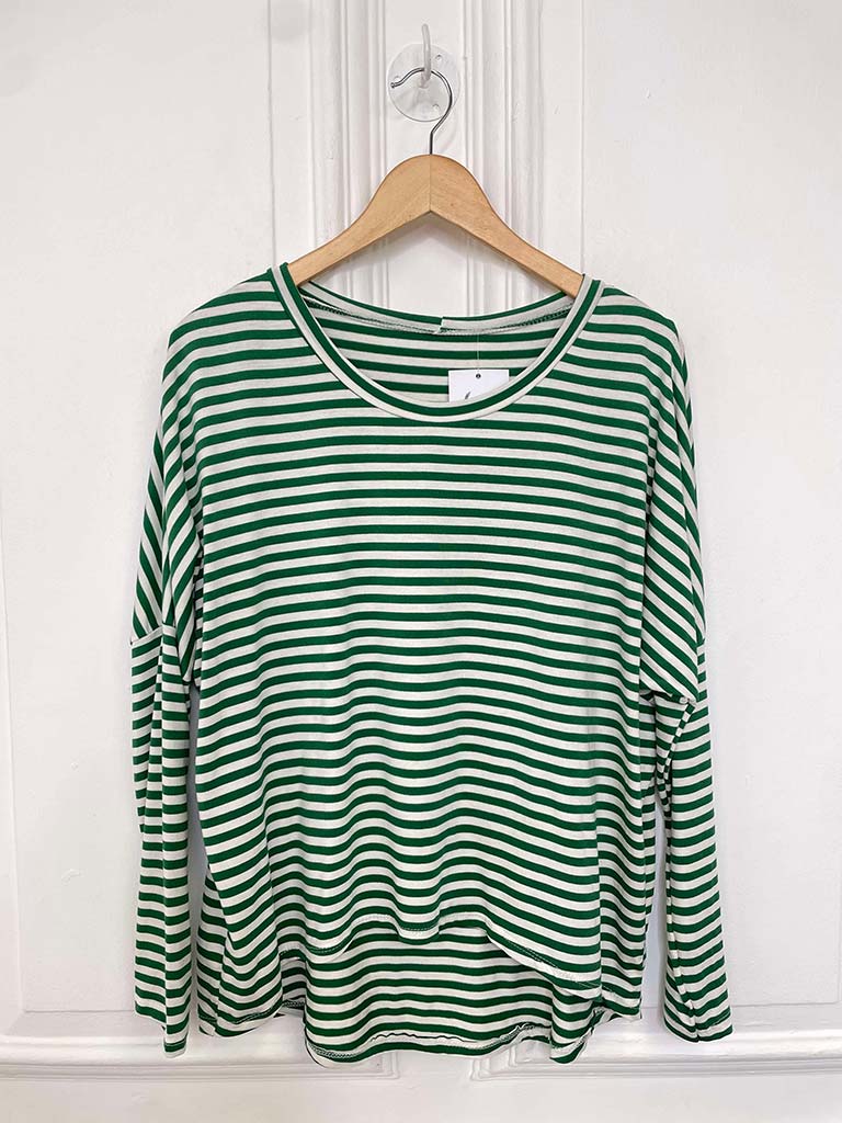 Striped Basic Jersey Top - Clover