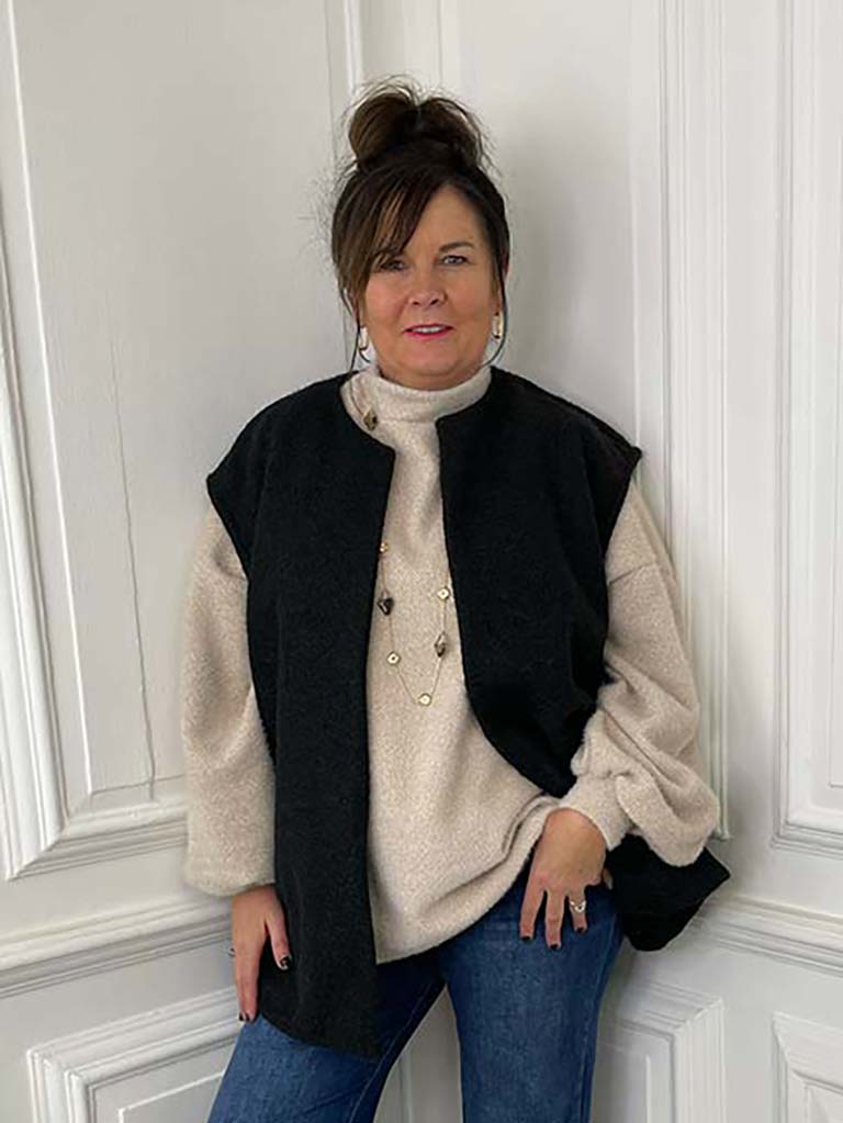 Boucle Waistcoat - Black