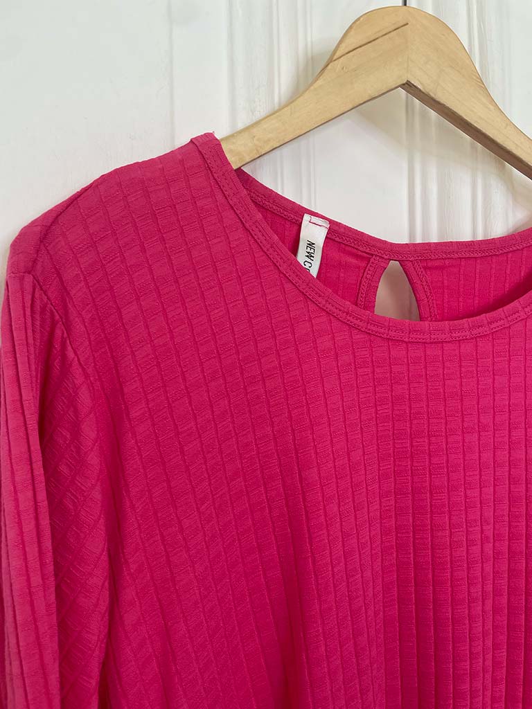 Ribbed Swing Top - Hot Pink