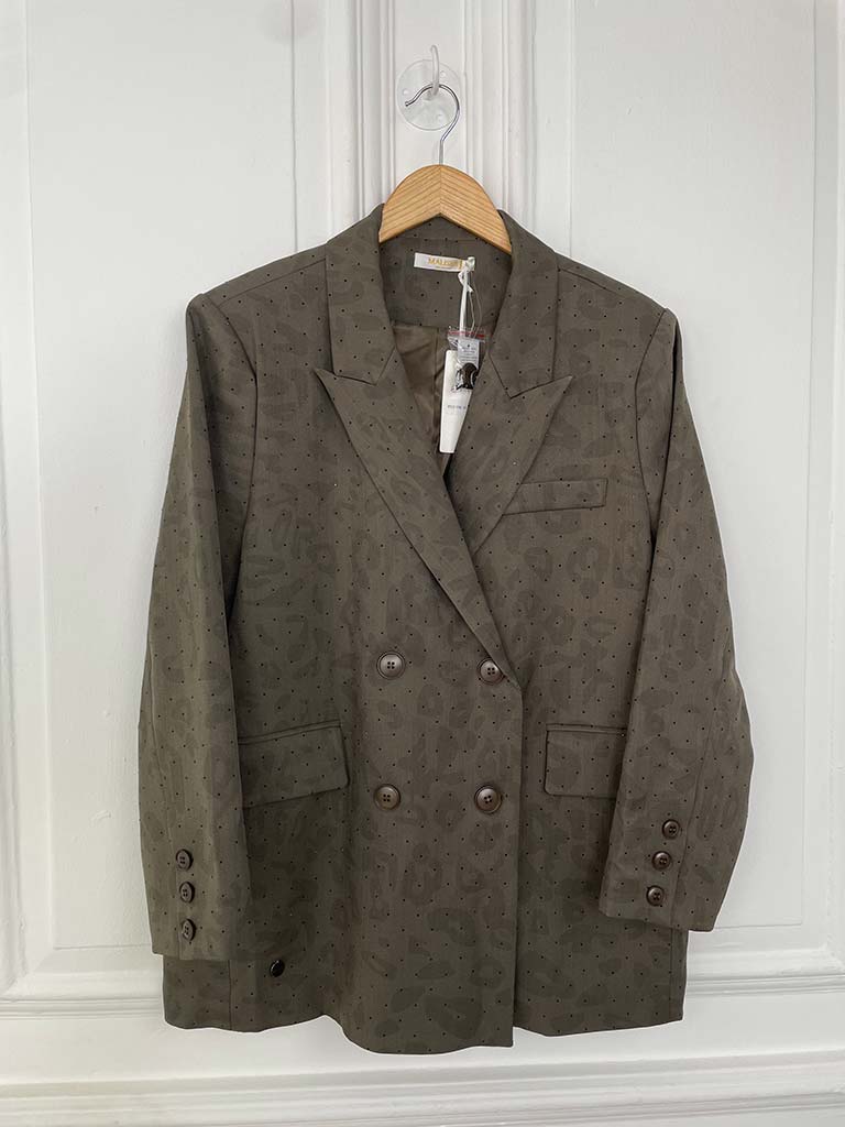 Malissa J Studded Leopard Blazer - Clay