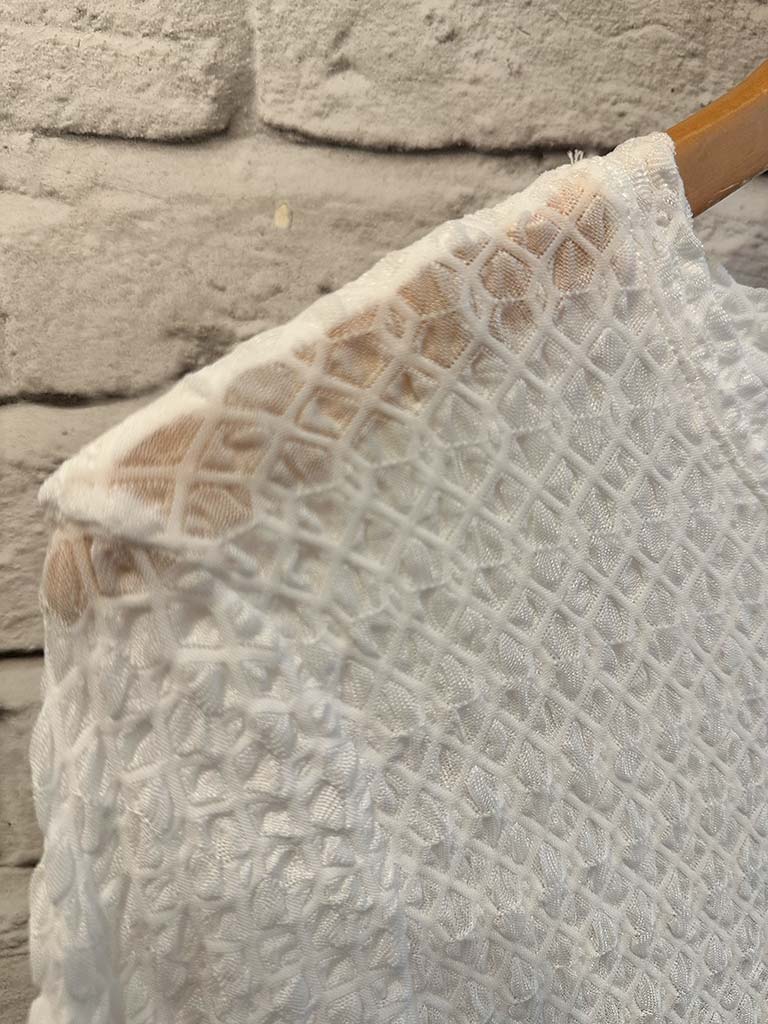 Honeycomb Mesh Layering Top - Warm White