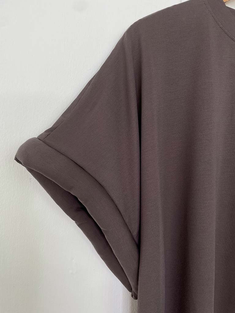 Malissa J Padded Sleeve Tee - Taupe