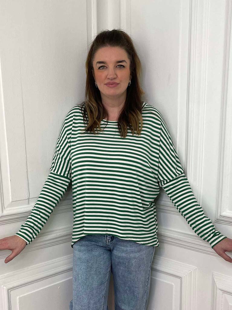 Striped Basic Jersey Top - Clover