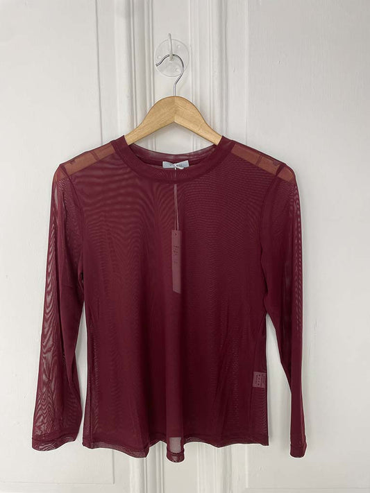 Luxe Mesh Layering Top - Bordeaux
