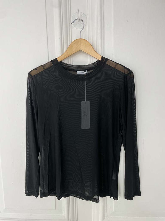 Luxe Mesh Layering Top - Black