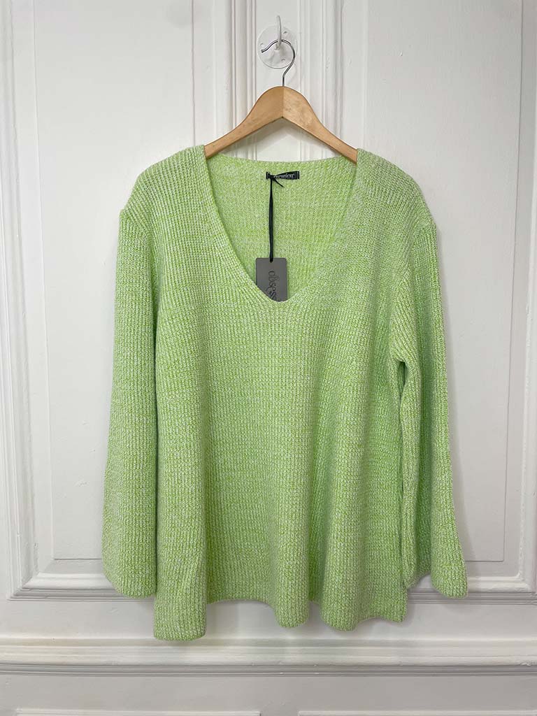 V-Neck Marl Knit - Apple