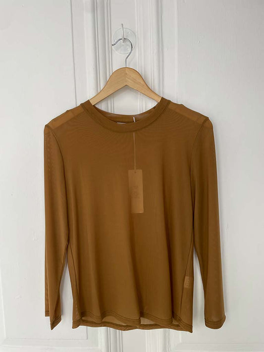 Luxe Mesh Layering Top - Tan