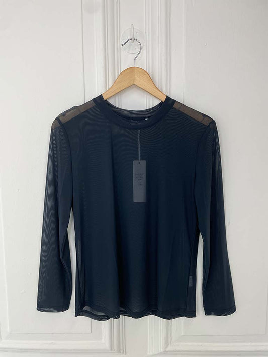 Luxe Mesh Layering Top - Navy