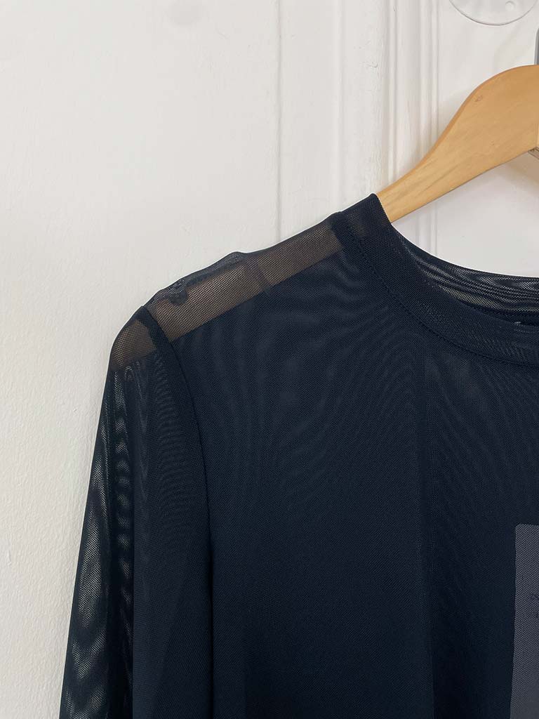 Luxe Mesh Layering Top - Navy