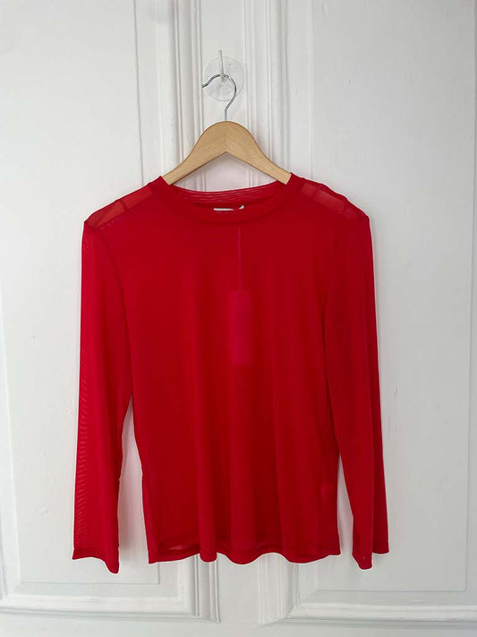 Luxe Mesh Layering Top - Red