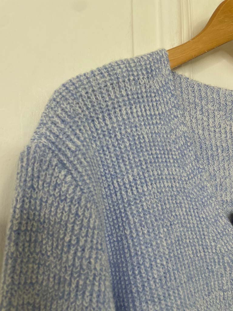 V-Neck Marl Knit - Powder Blue