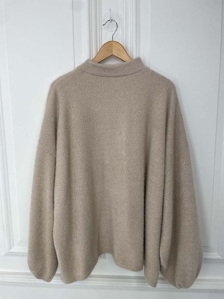 Chenille High Neck Knit - Stone