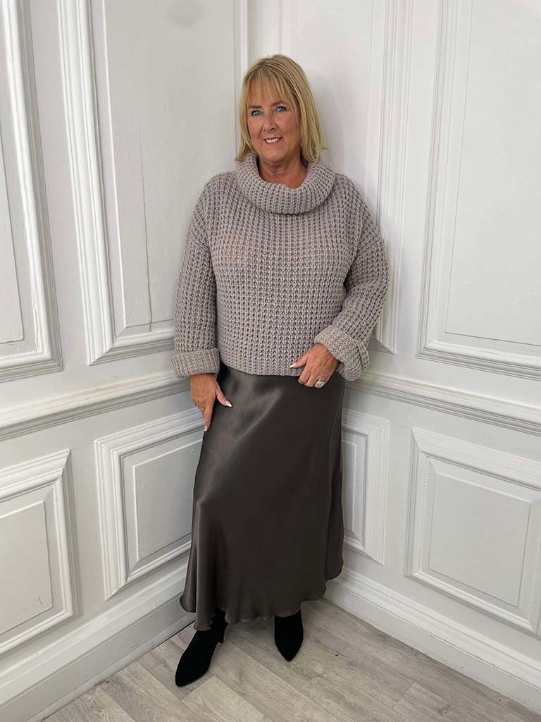 Chunky Roll Neck Knit - Dove