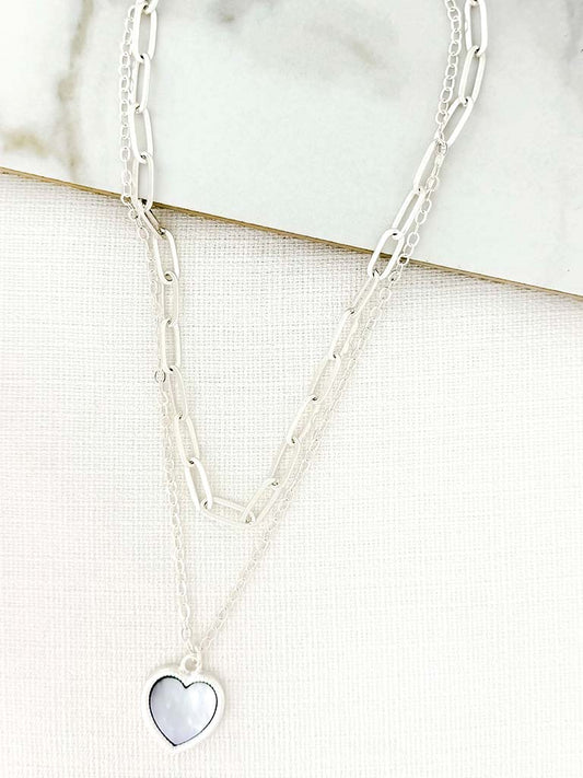 Envy Heart Necklace - Silver