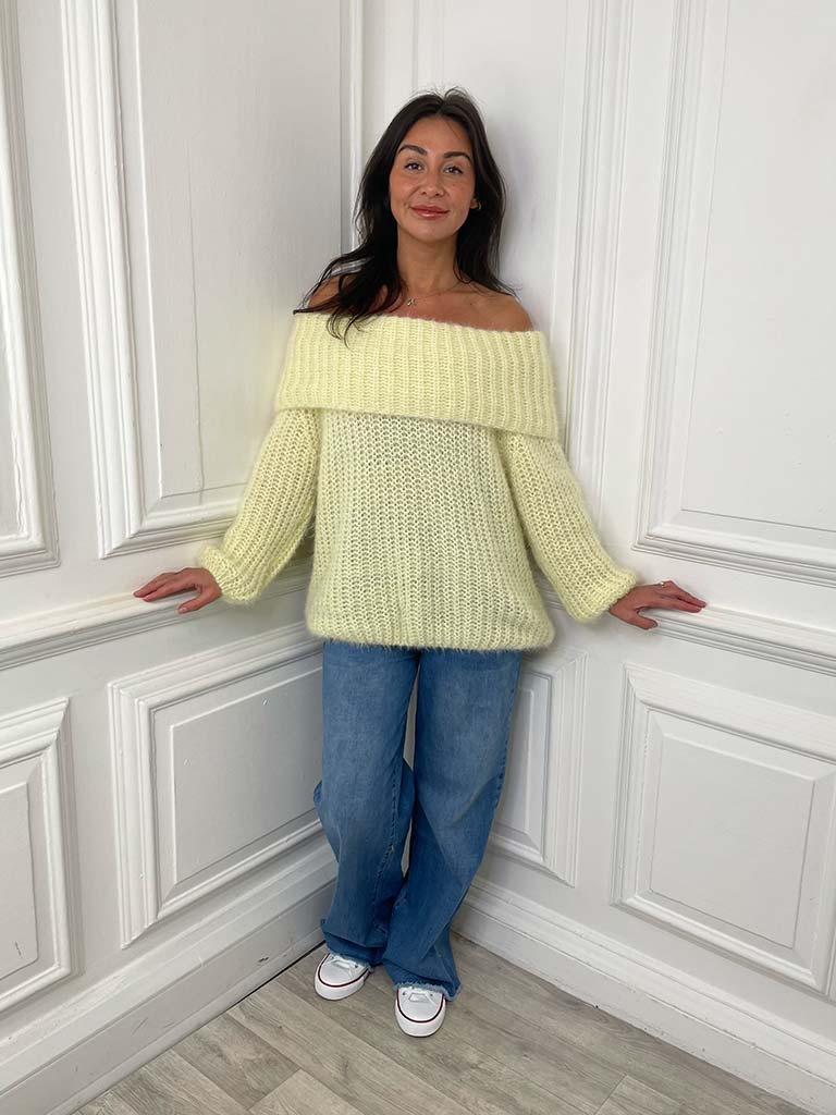 Soft Touch Bardot Knit - Lemon