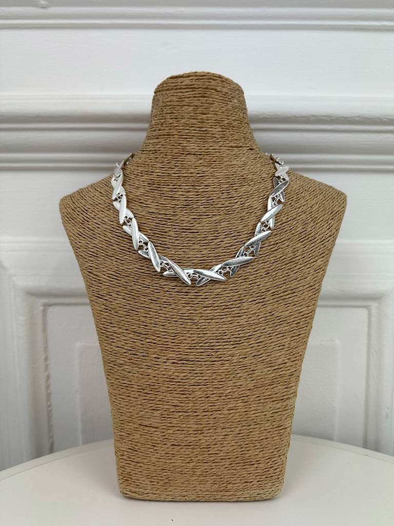 Envy Chunky X Necklace - Silver