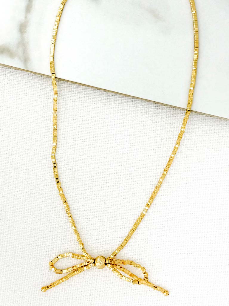 Envy Bow Necklace - Gold