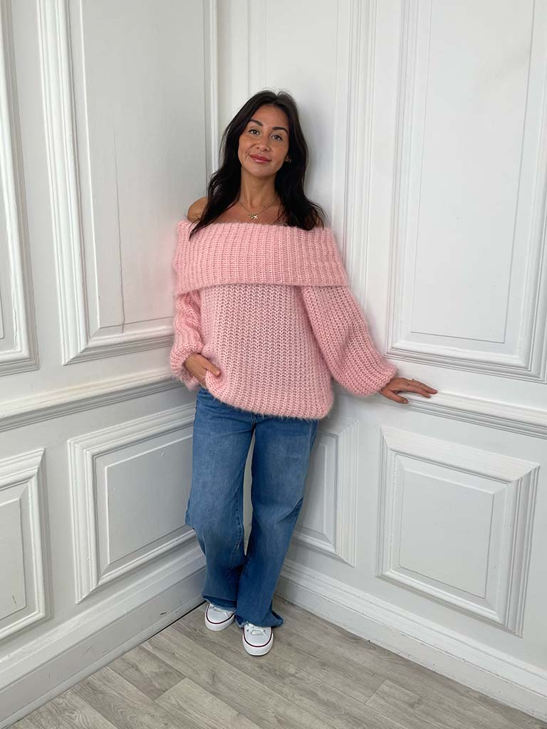 Soft Touch Bardot Knit - Candyfloss