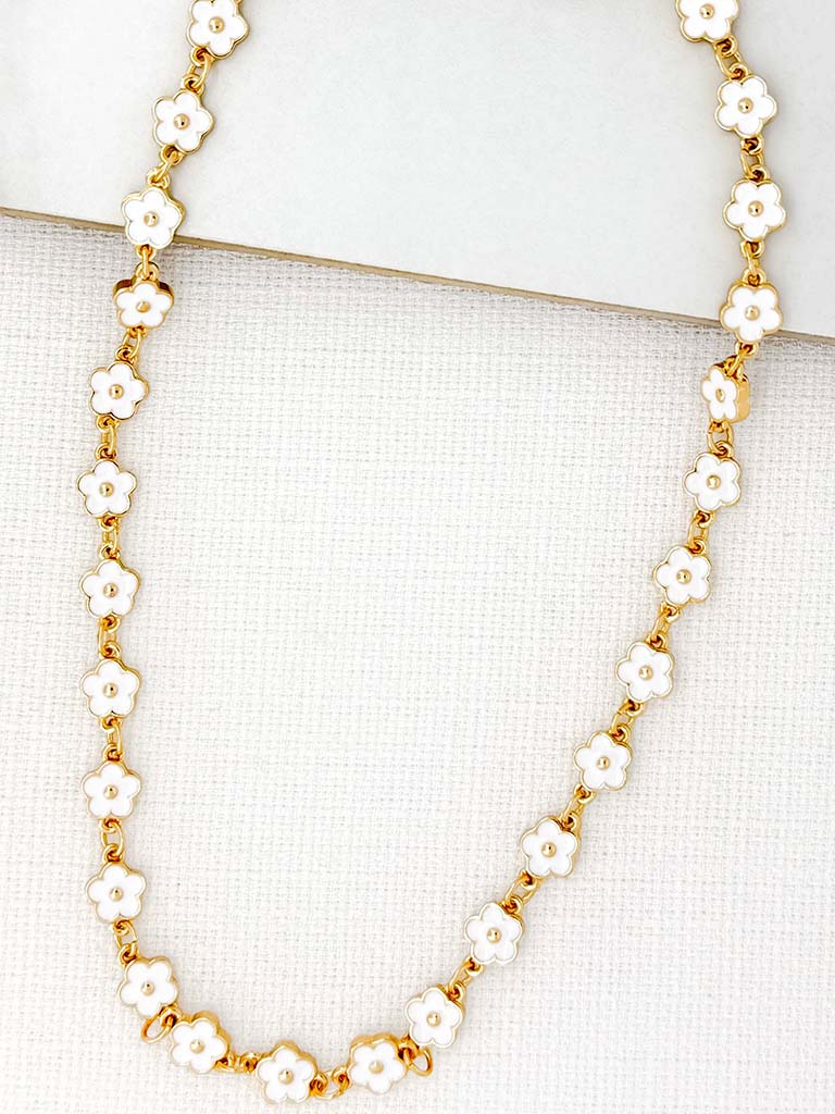 Envy Short Daisy Necklace - Gold