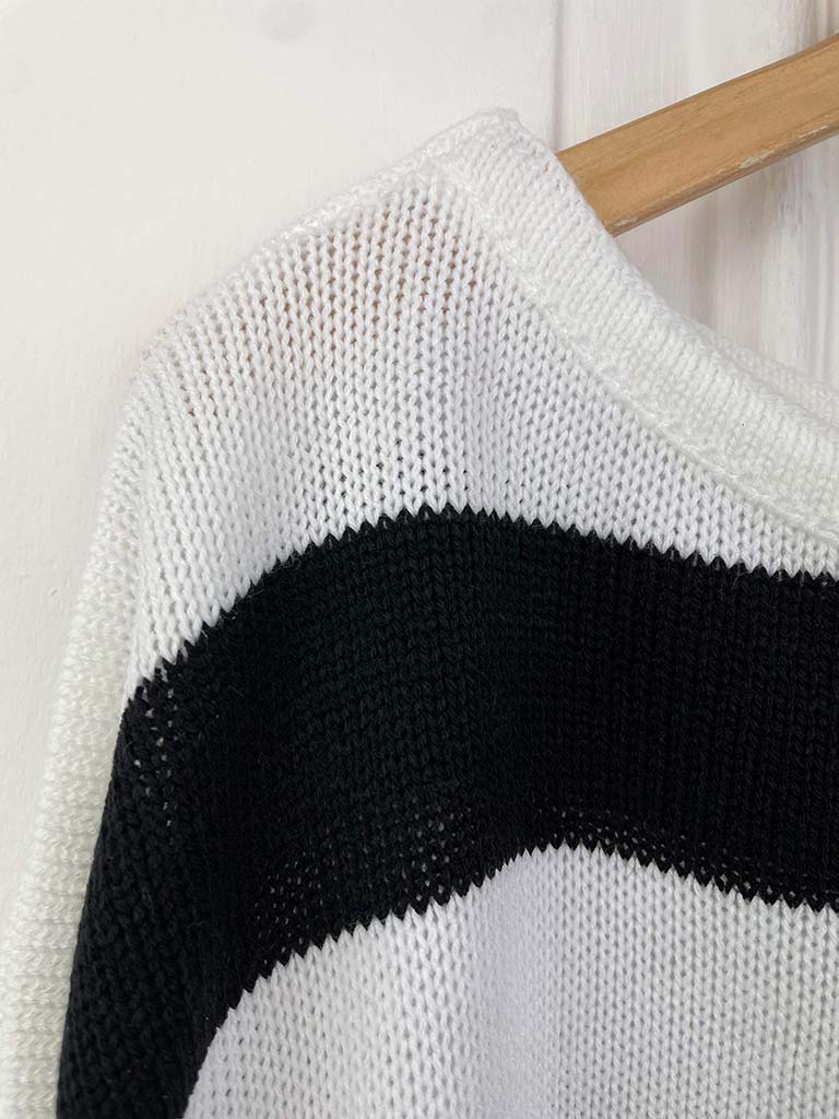 Cropped Stripe Knit - Monochrome