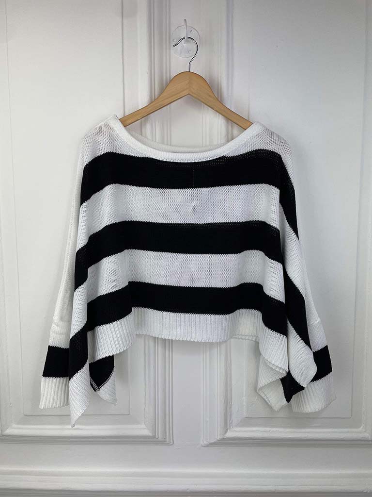 Cropped Stripe Knit - Monochrome