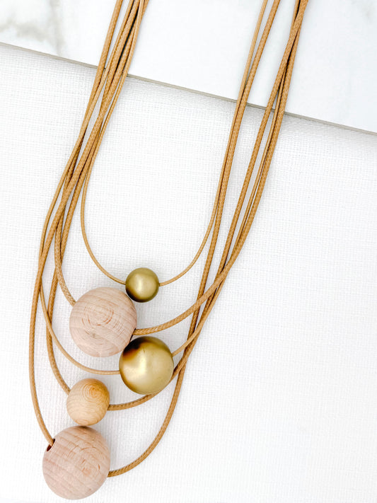 Envy Wood Bead Rope Necklace