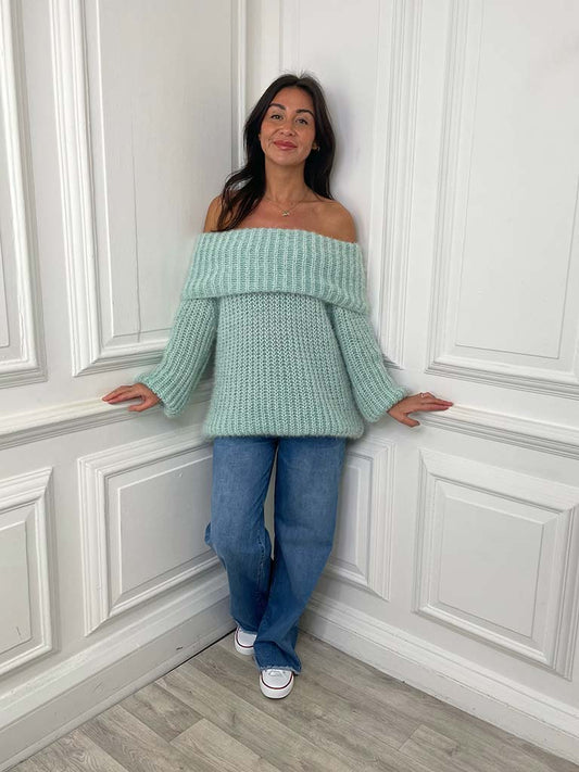 Soft Touch Bardot Knit - Mint