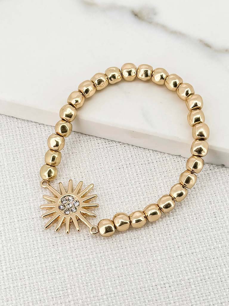 Envy Beaded Sun Bracelet - Gold