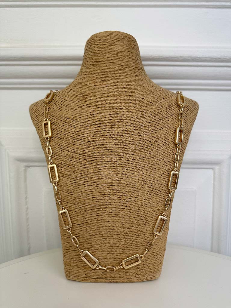 Envy Rectangle Chain Link Necklace - Gold