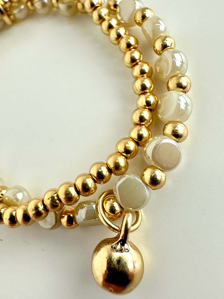 Envy Double Strand Beaded Bracelet - Gold