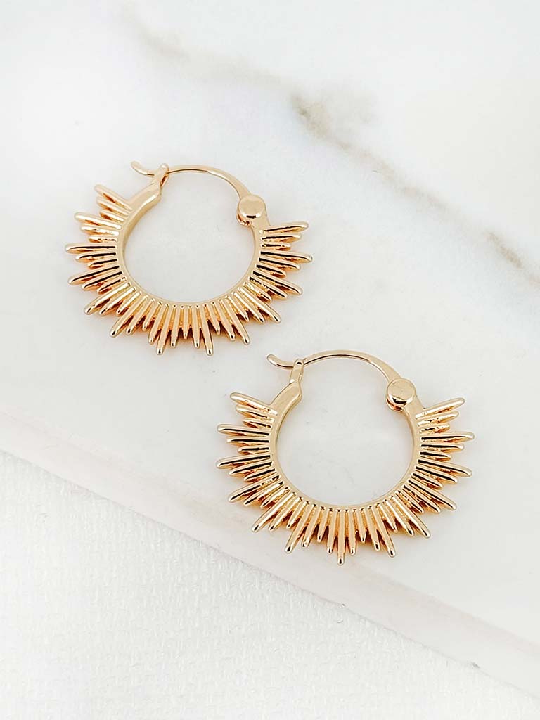 Envy Sun Hoop Earrings - Gold