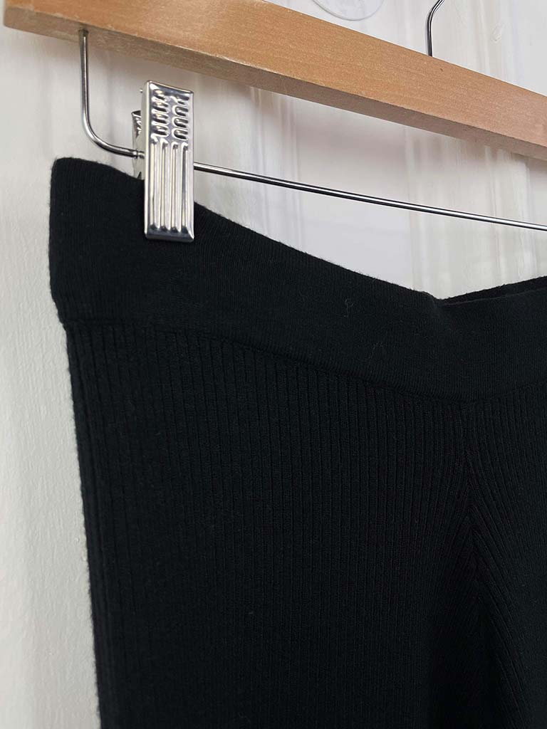 Ribbed Knitted Co-Ord - Black
