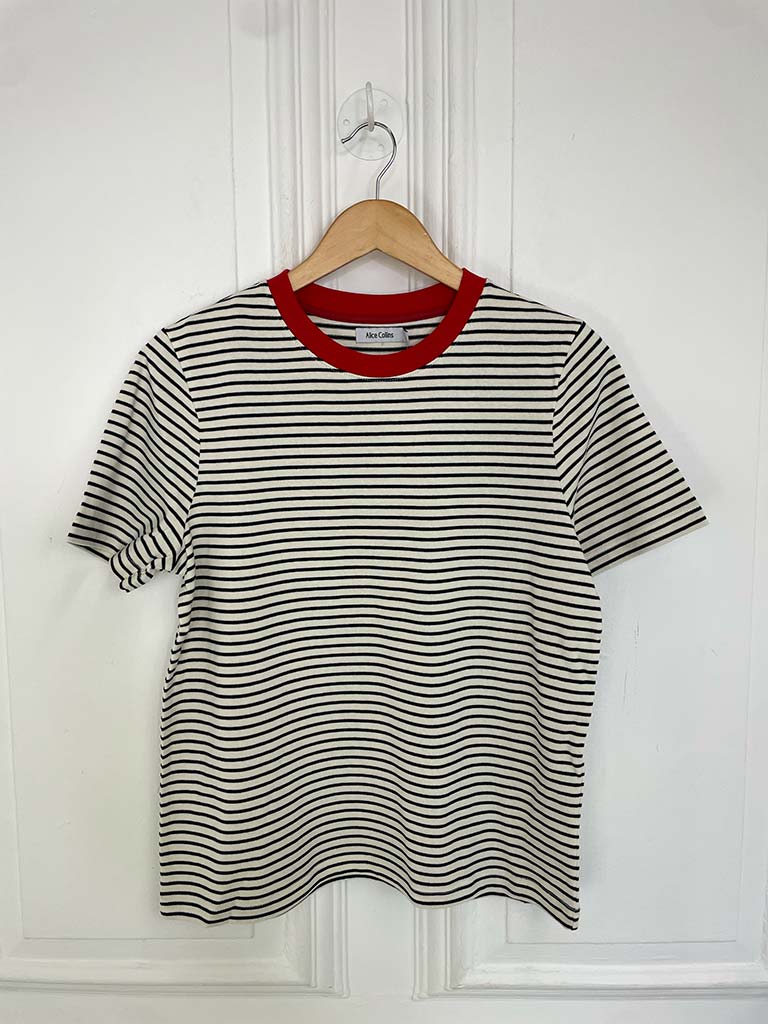 Stripe Cotton Tee - Red & Navy