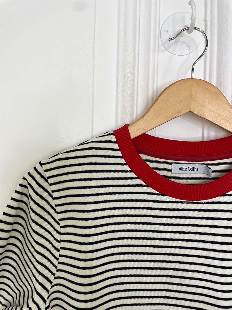 Stripe Cotton Tee - Red & Navy