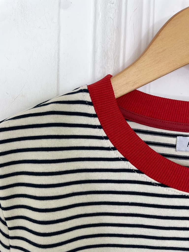 Stripe Cotton Tee - Red & Navy