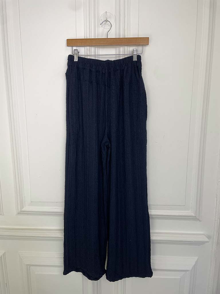Textured Palazzos - Navy