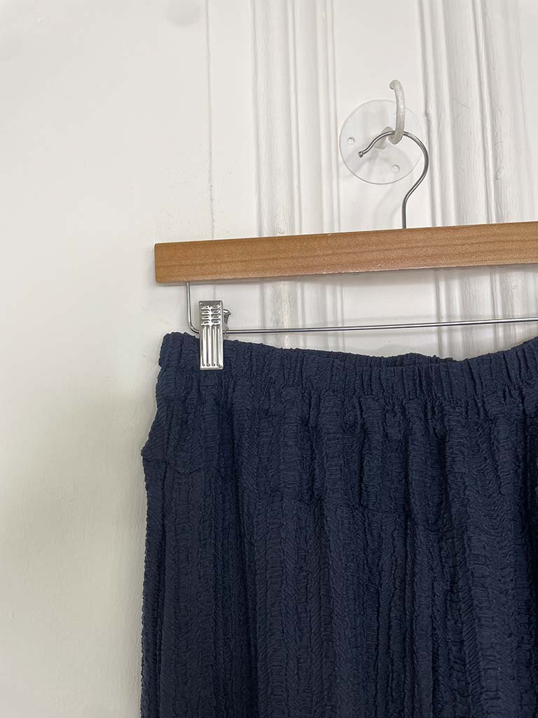 Textured Palazzos - Navy