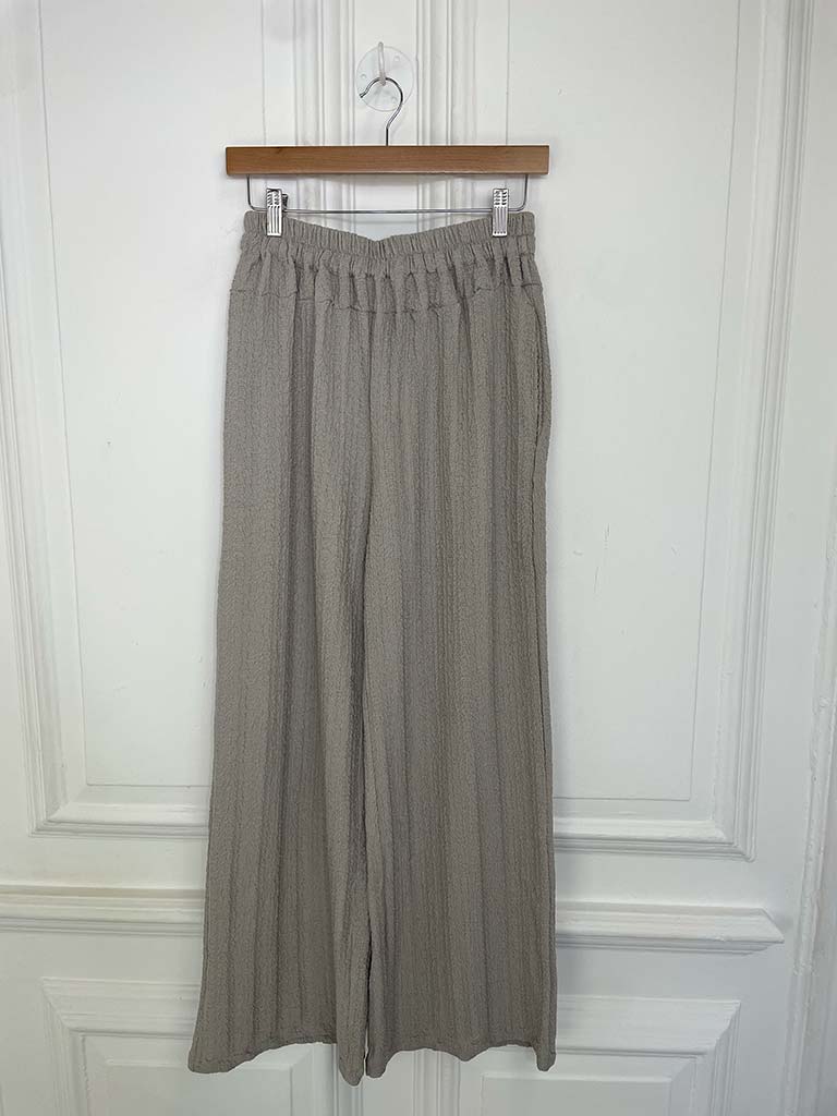 Textured Palazzos - Pebble
