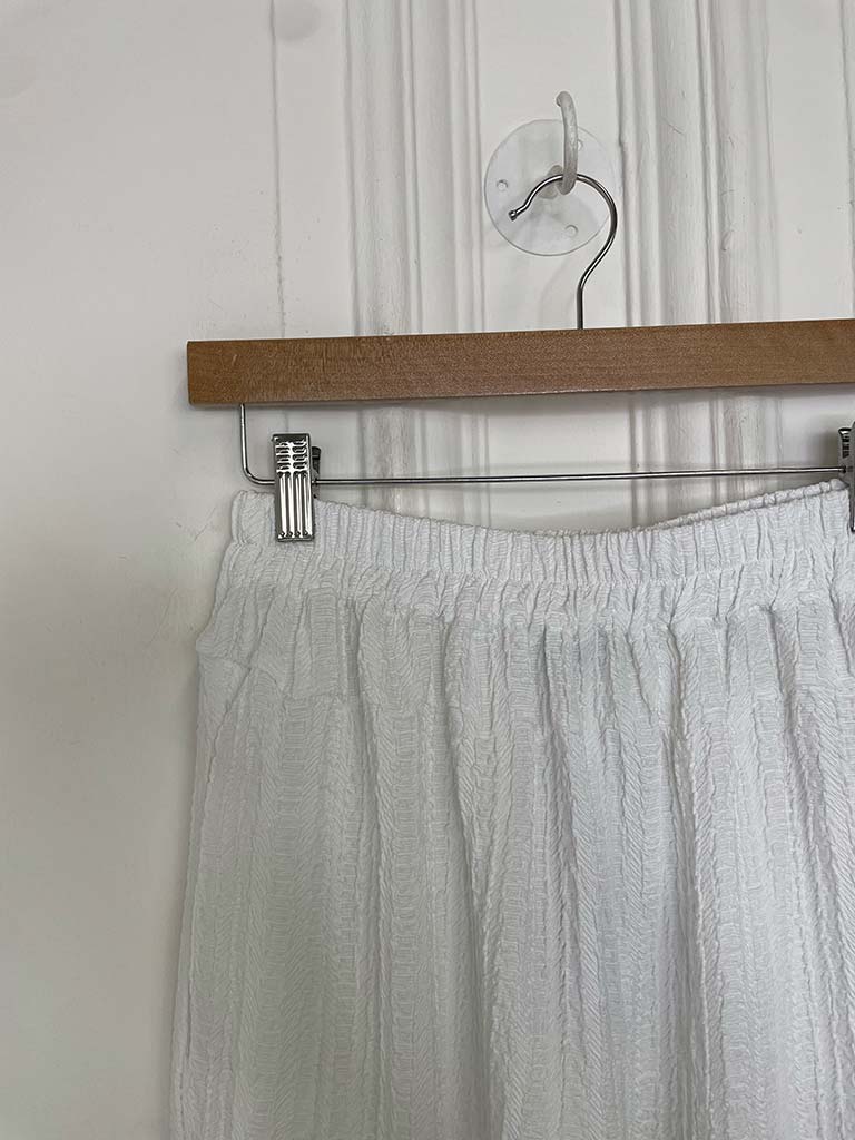 Textured Palazzos - White