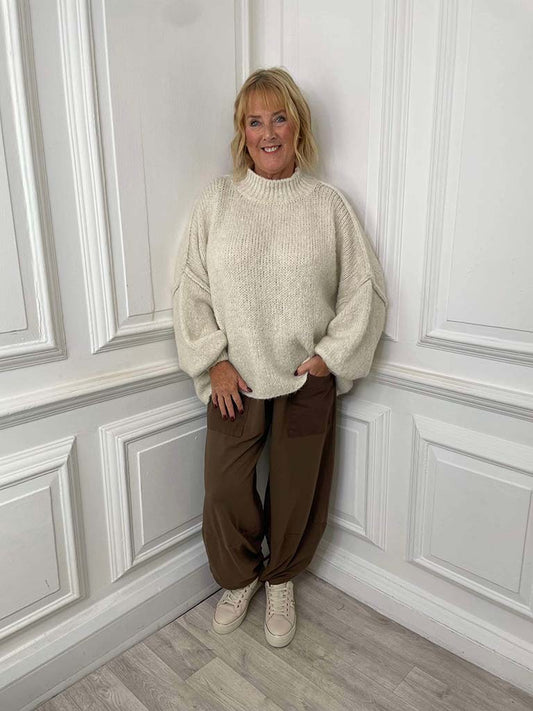 Chunky Exposed Seam Knit - Winter White