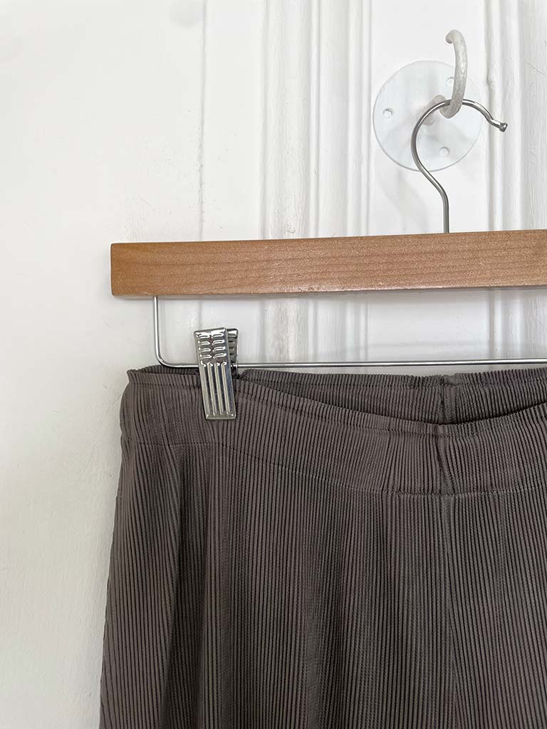 Malissa J Micropleat Wide Leg Trousers - Mushroom