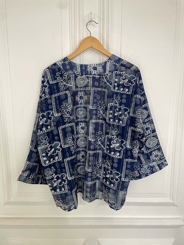 Malissa J Daisy Print Short Kimono